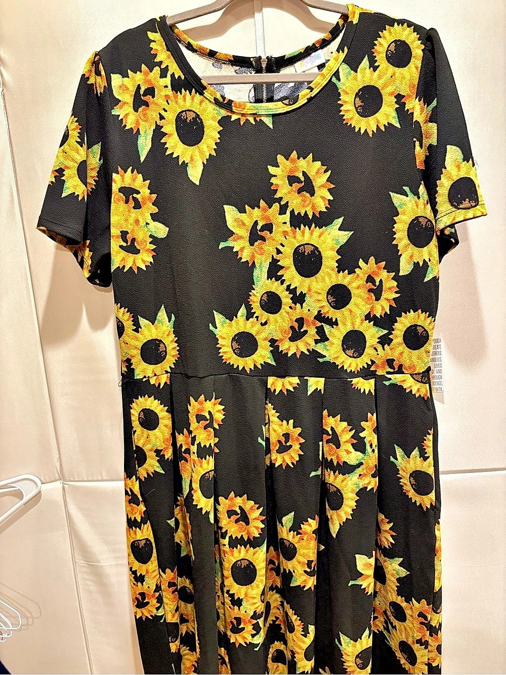 Lularoe Amelia Sunflower Floral Mini Dress Size 3XL Like New